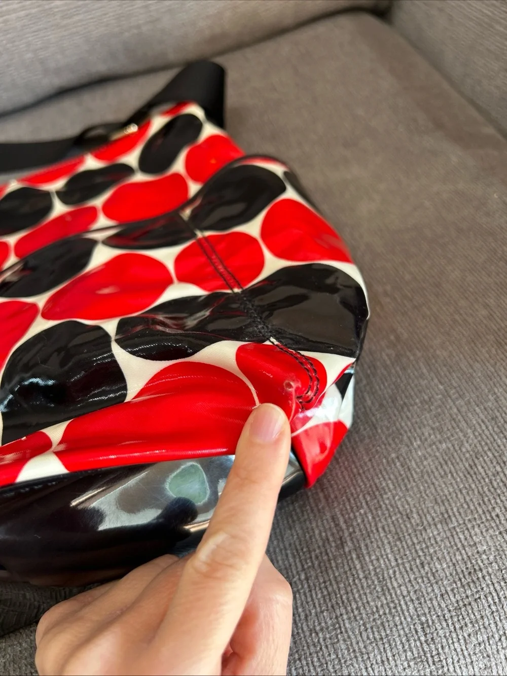 Kate Spade Daycation Serena Diaper Bag Polka Dot Red Black White